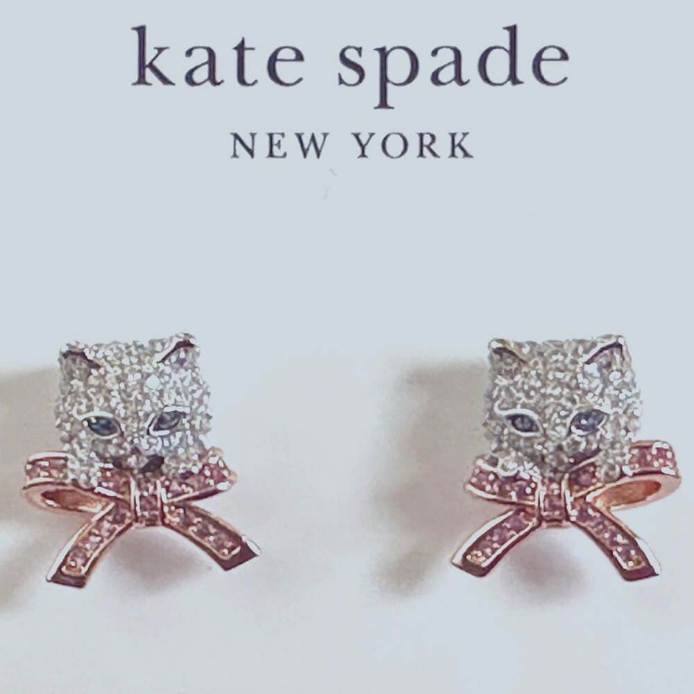 KATE SPADE PAWLINA CAT STUD EARRINGS:NWT CATS
